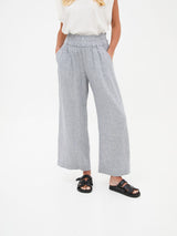Ria Linen Stripe Culottes - Navy & White