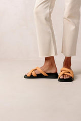 Slip On Cross Sandals - Tangy Orange