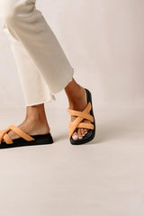 Slip On Cross Sandals - Tangy Orange
