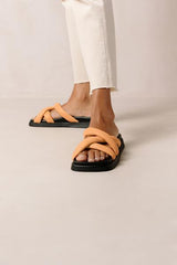 Slip On Cross Sandals - Tangy Orange