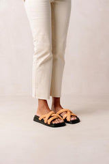 Slip On Cross Sandals - Tangy Orange