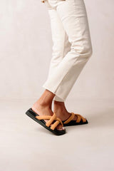 Slip On Cross Sandals - Tangy Orange