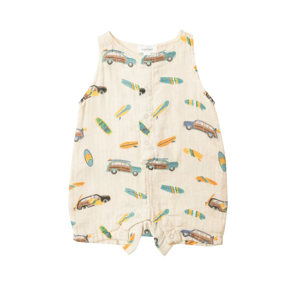 Surf Organic Cotton Muslin Baby Romper