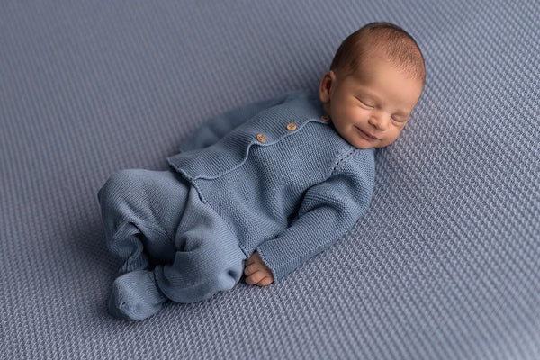 Newborn Knit Cardi & Footed Leggings Set - Blue