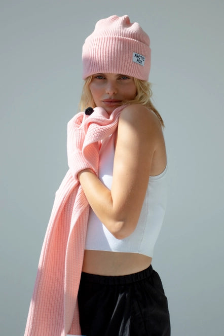 Recycled Bottle Beanie Hat - Pastel Pink