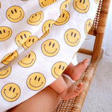 Smiley Muslin Swaddle Blanket