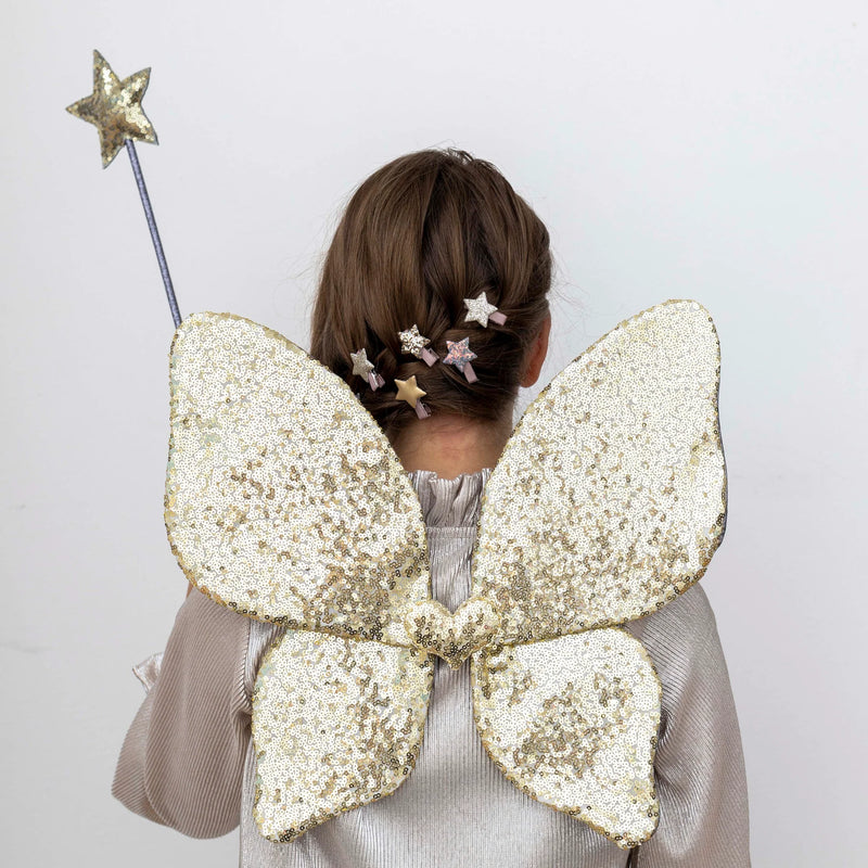 Gold Sparkle Sequin Wings