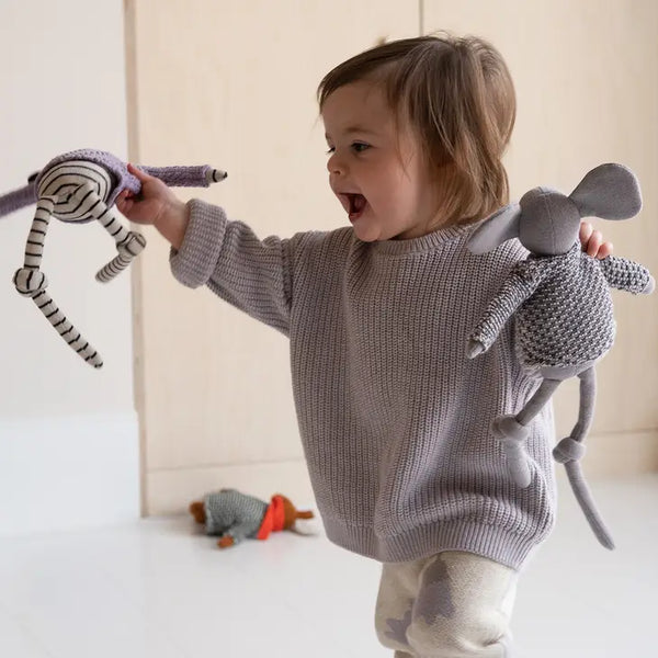 Elephant Cotton Knit Stuffed Ragdoll
