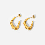 Misshapen Hoop Earrings - Gold