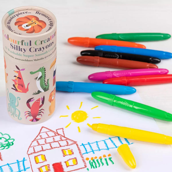 12 Set Silky Crayons - Colourful Creatures