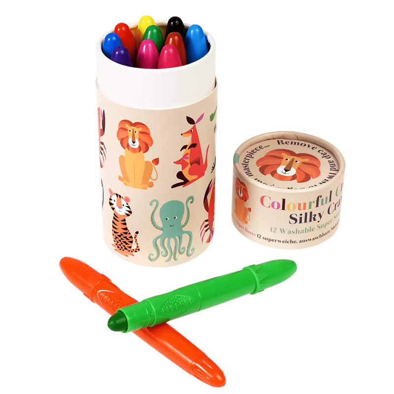 12 Set Silky Crayons - Colourful Creatures