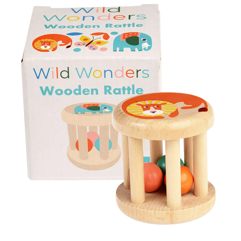 Wooden Rattle - Wild Wonders