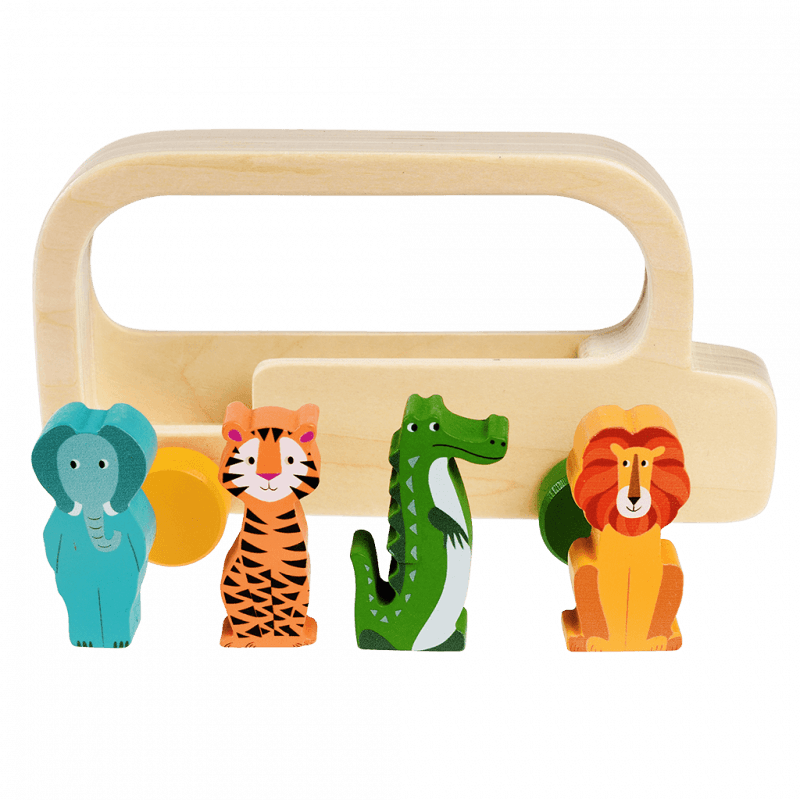 Colourful Creatures Wooden Bus Toy