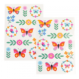 Floral Flutter Temporary Tattoos (2 Sheets)