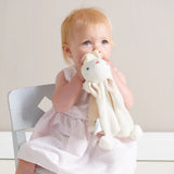 Bunny Rattle and Comforter Set - Pink & White