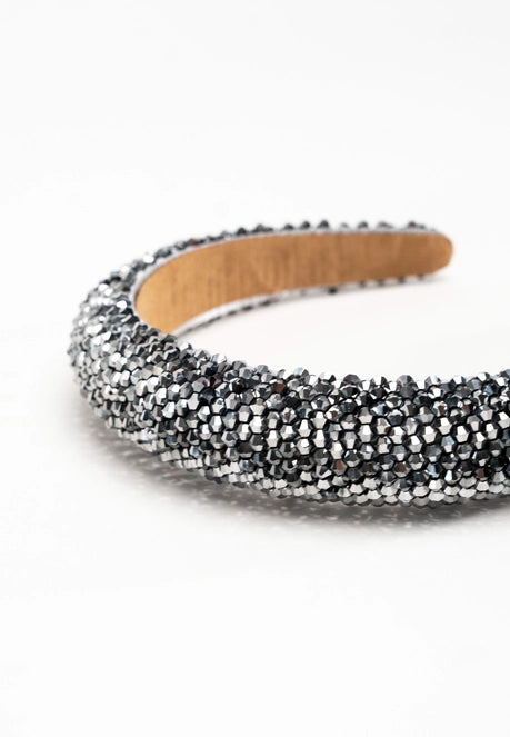 Beaded Headband in Silver