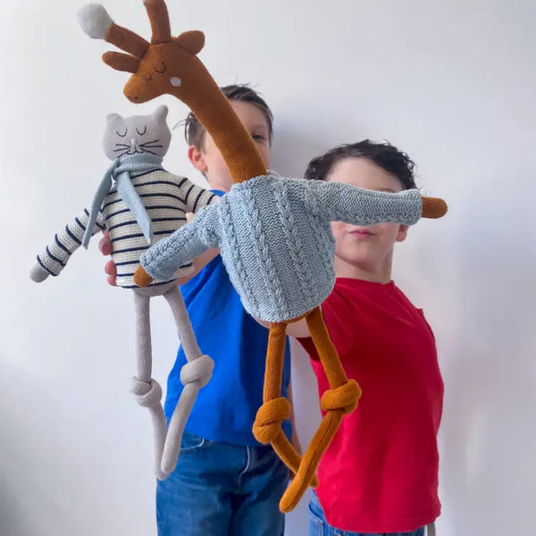 Giraffe Cotton Knit Stuffed Ragdoll