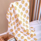 Smiley Muslin Swaddle Blanket