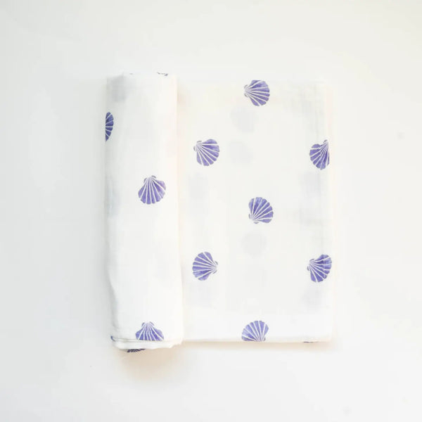 Sea Shells Muslin Swaddle Blanket