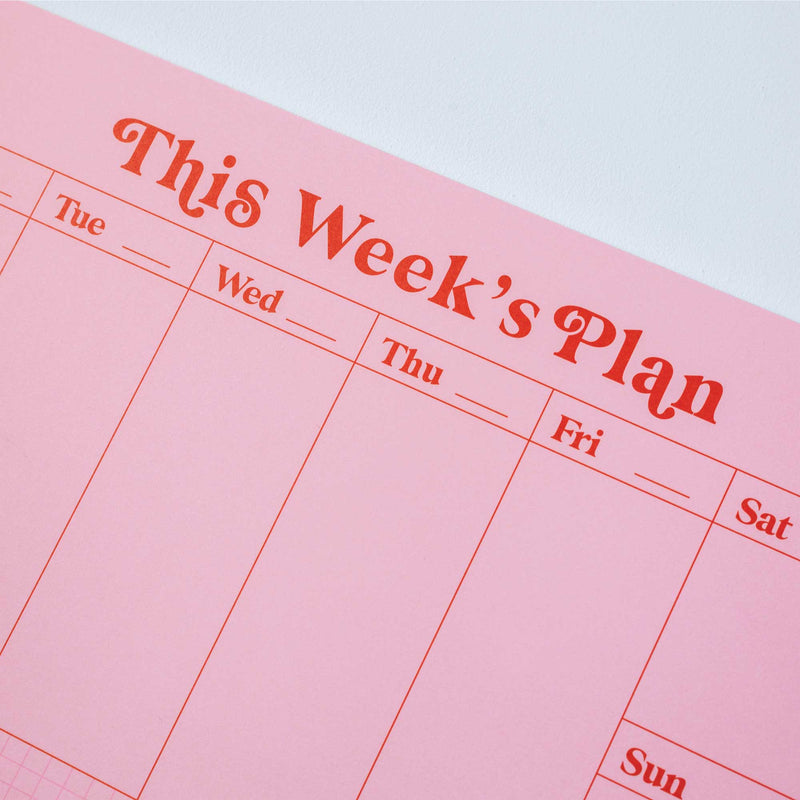 Weekly Planner Pad A4 - Pink & Red