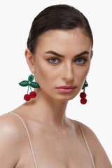 Cherry Handmade Beaded Earrings