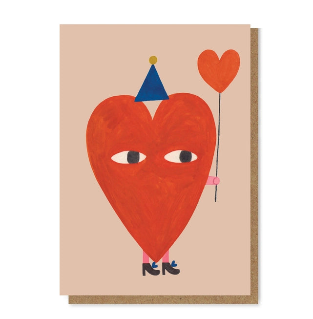 Heart with Balloon Greetings Card