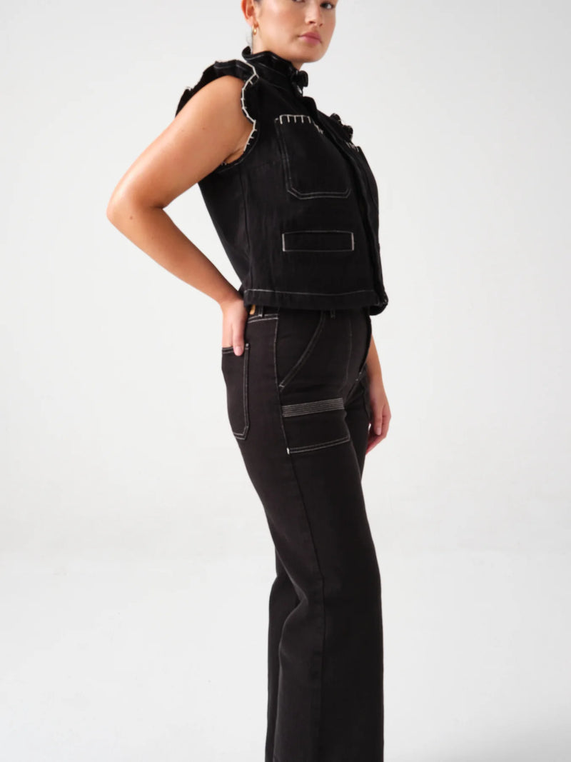 Elodie Full Length Jeans - Black Denim