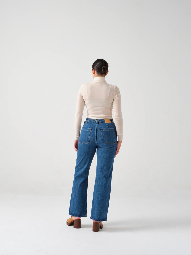 Mabel Patched Pocket Jeans - Vintage Americana