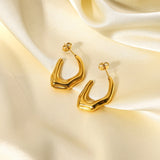 Misshapen Hoop Earrings - Gold