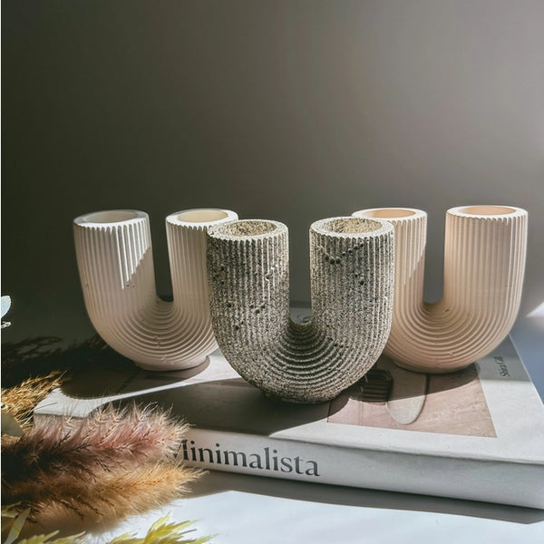 U Shape Concrete Vase