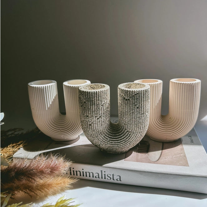U Shape Concrete Vase