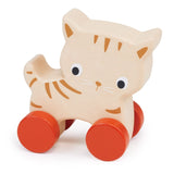 Wooden Kitten on Wheels Toy