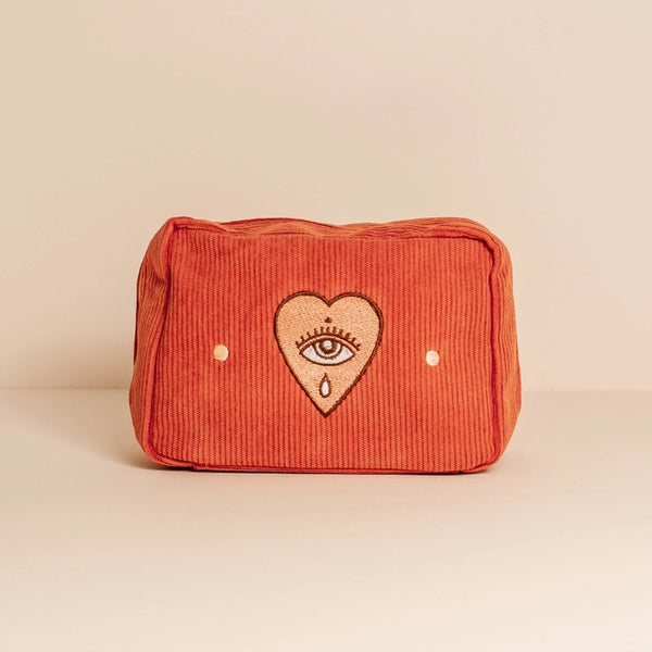 Corduroy Make Up Bag - Rust