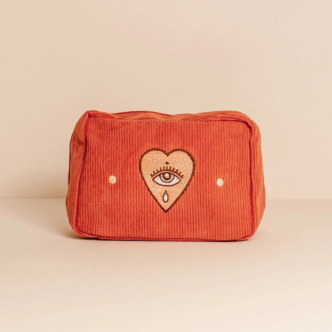 Corduroy Make Up Bag - Rust