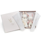 Bunny Rattle and Comforter Set - Pink & White