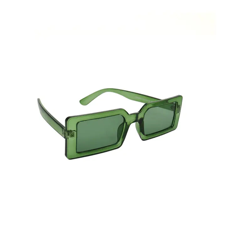 Chunky Rectangle Sunglasses - Green