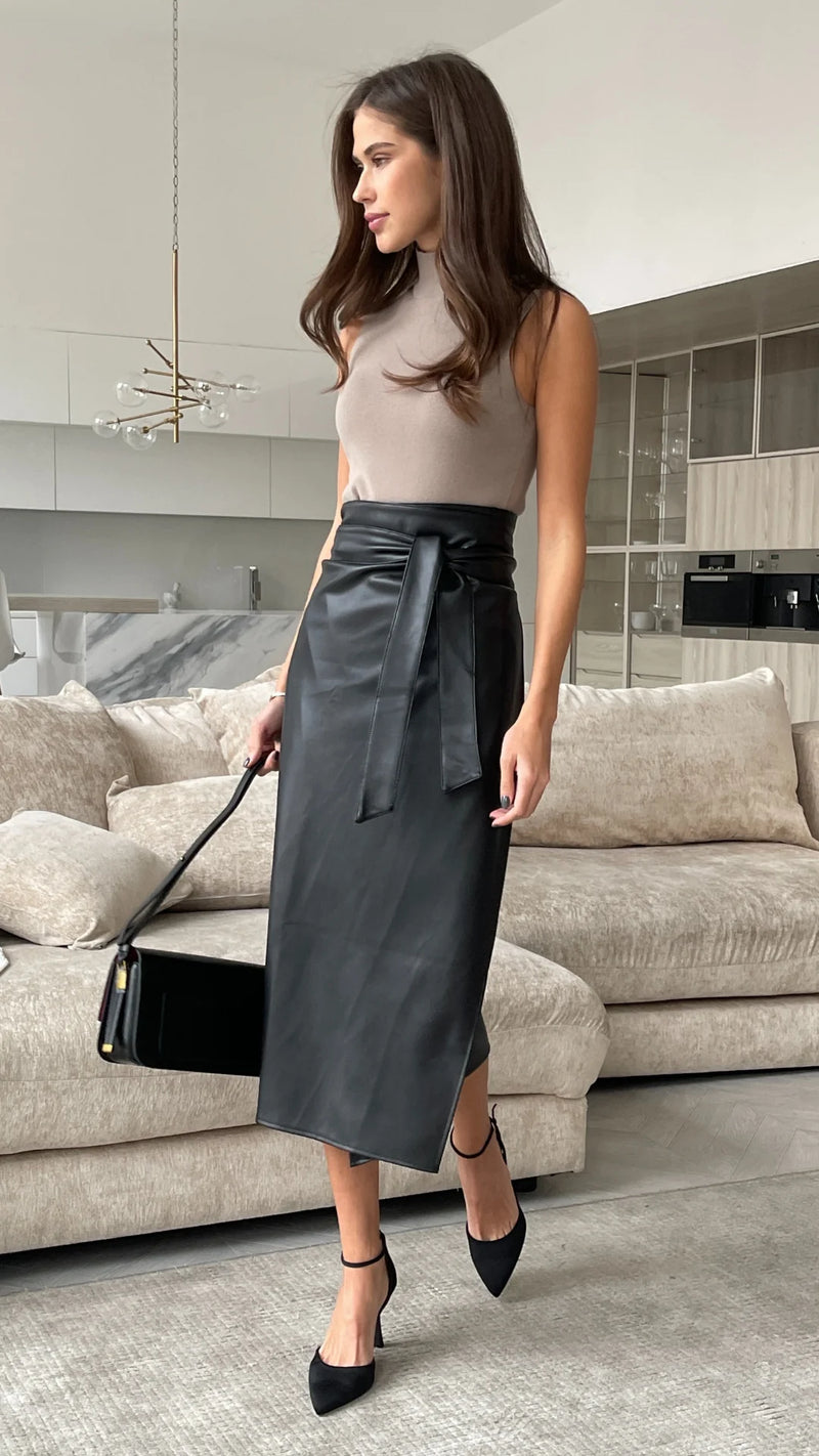 Livia Wrap Skirt - Black