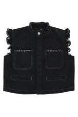 Pablo Waistcoat - Black Denim