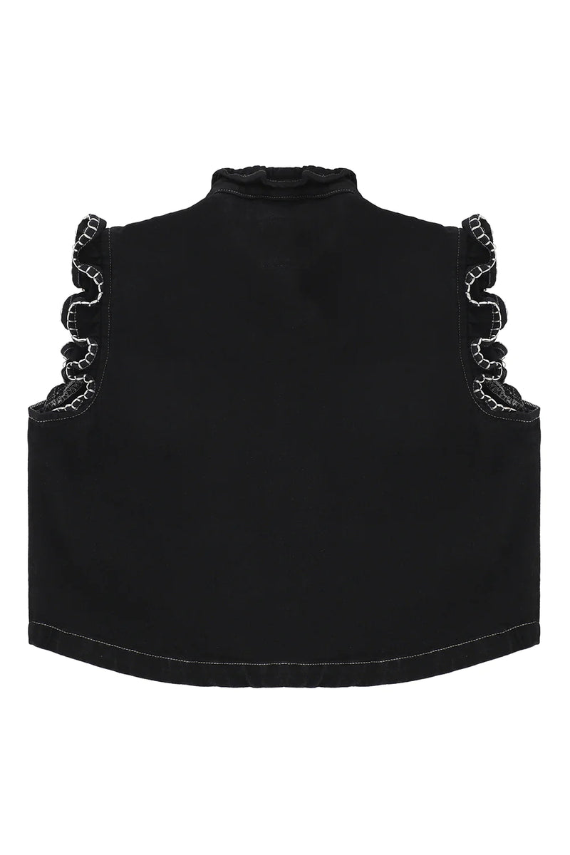 Pablo Waistcoat - Black Denim