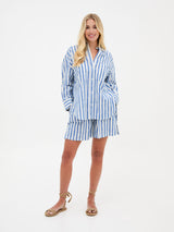 Eden Linen Shirt - Blue & White