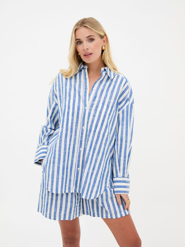 Eden Linen Shirt - Blue & White