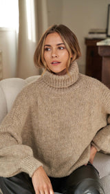 Leia Roll Neck Sweater - Oatmeal
