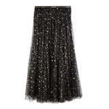 Printed Starburst Tulle Skirt - Black & Gold
