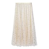 Printed Starburst Tulle Skirt - Powder & Gold
