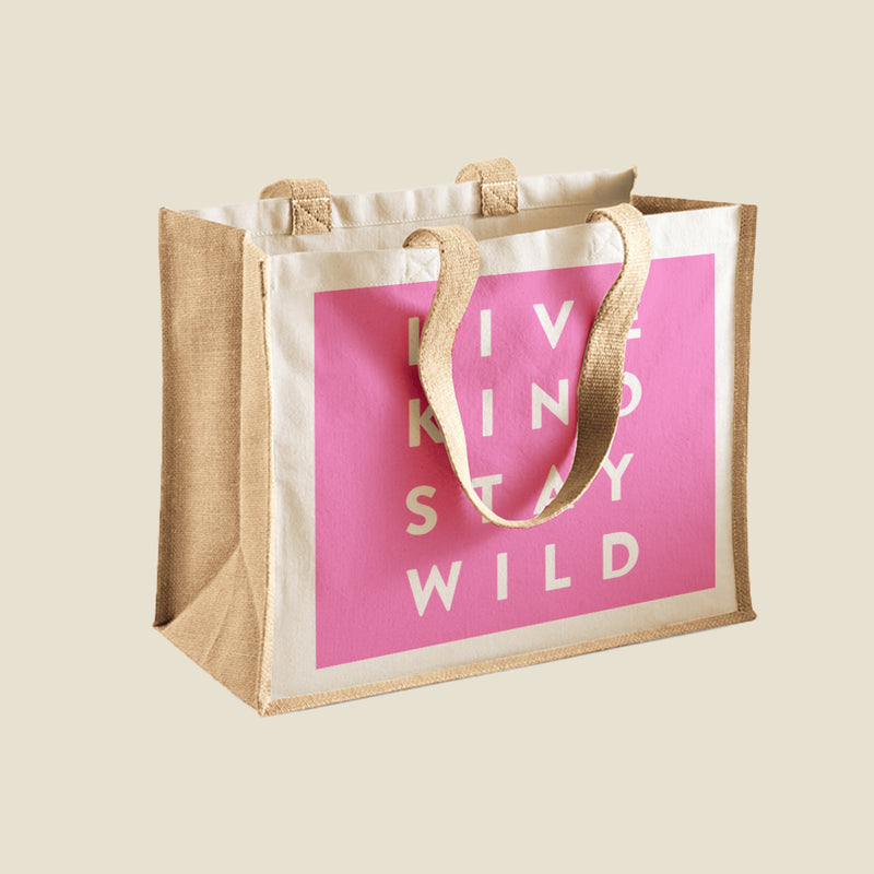 Live Kind Stay Wild Jute Bag