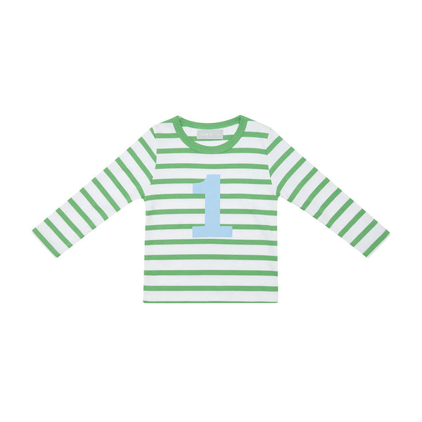 Grass Green and Blue Number Tee 1-4