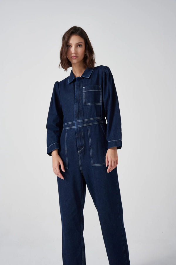 Long Sleeved Lorna Jumpsuit - Dark Vintage