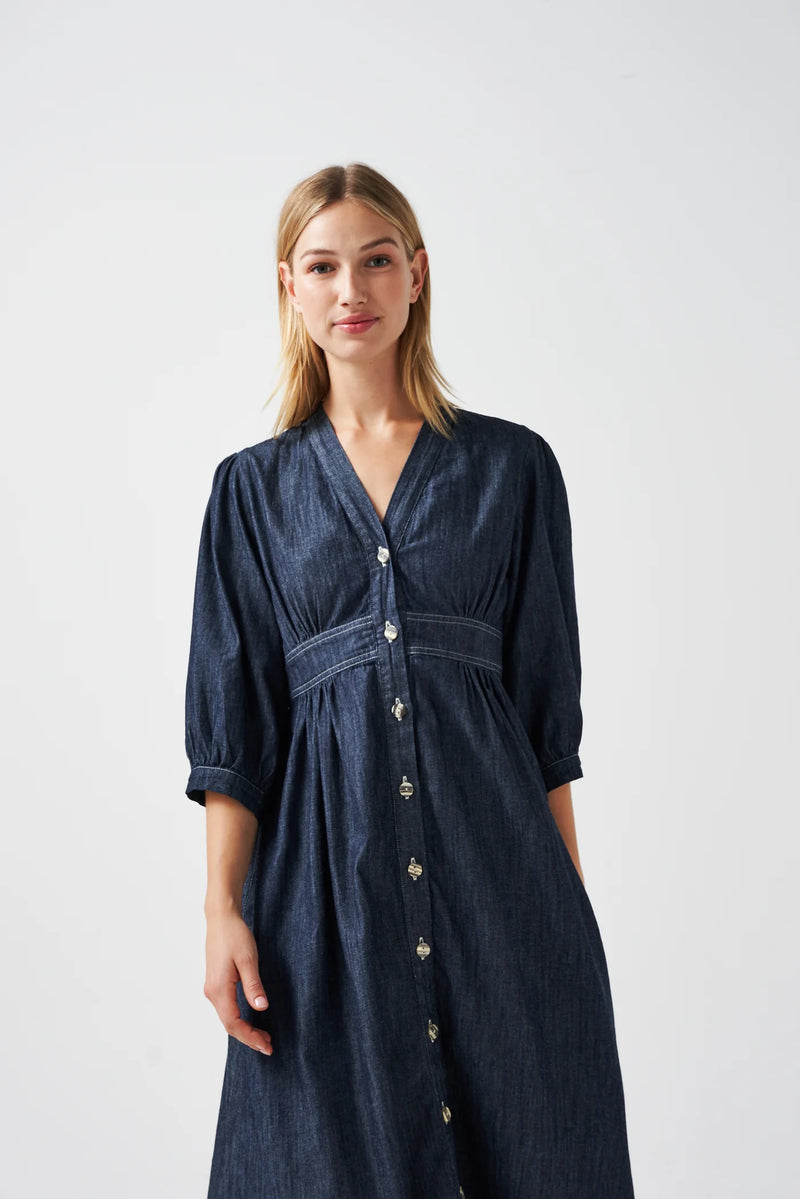Audrey Midi Dress - Indigo Wash
