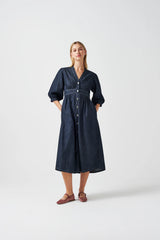 Audrey Midi Dress - Indigo Wash