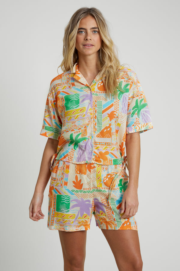 Beach Printed Viscose Shirt